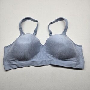Bali Women Bra 38C Blue T Shirt Wireless Knit Strap Adjustable